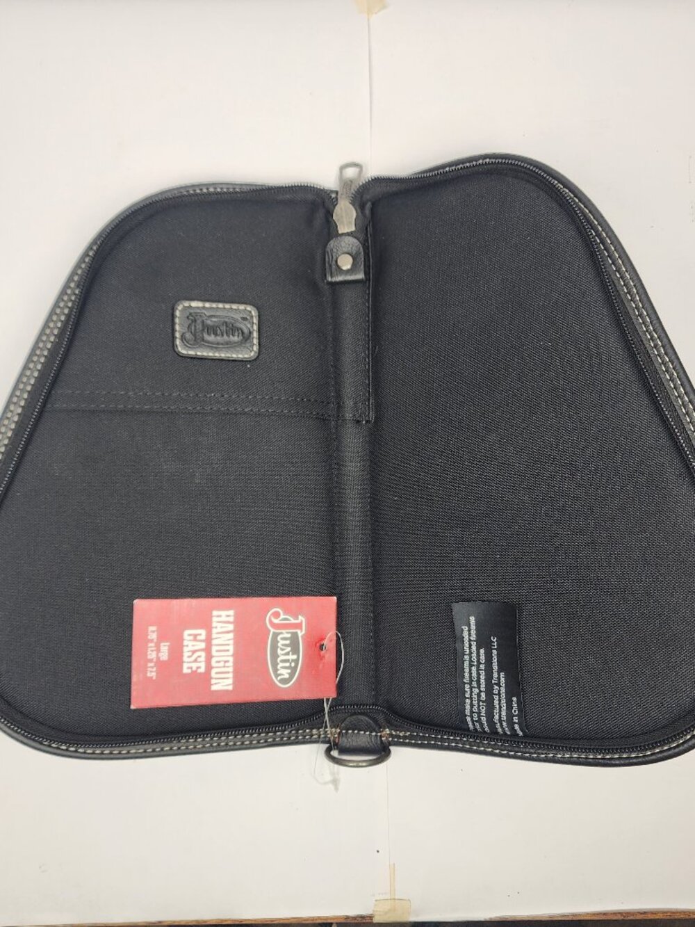 Justin Handgun Case Large 11.75 x 1.25 x 7.5 Durable Black Travel Gun Pistol